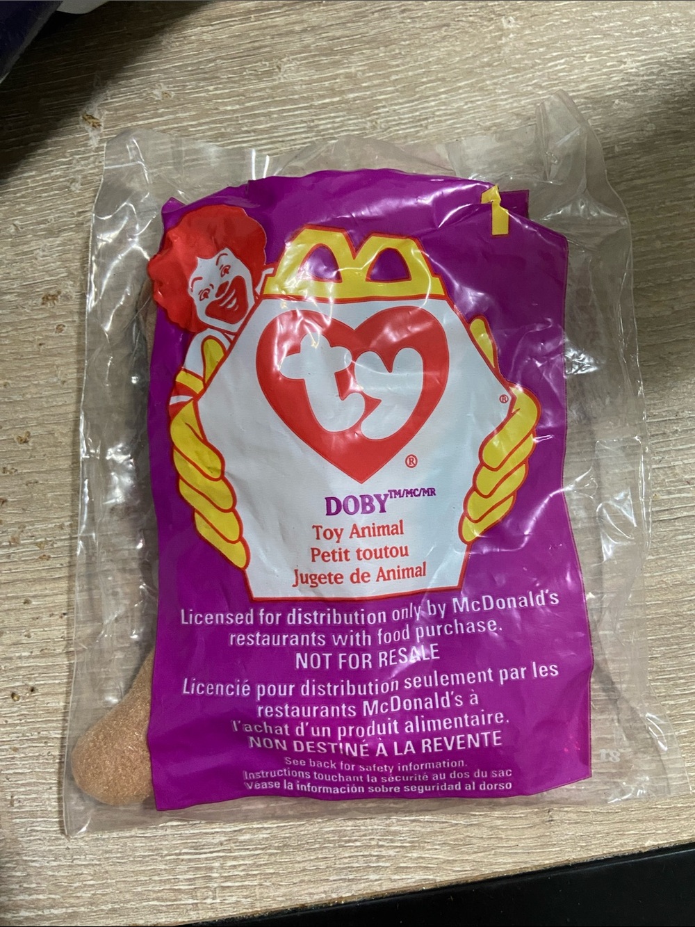 1998 McDonalds Happy Meal TY Doby Beanie Baby Plush Toy # 1